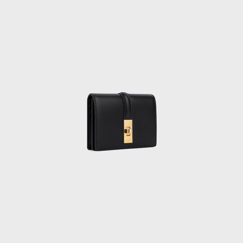 porta carte con patta 16 in vitello satinato