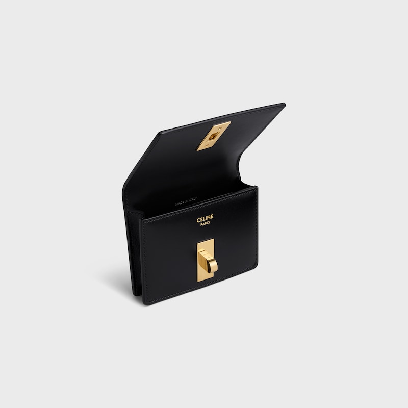 porta carte con patta 16 in vitello satinato