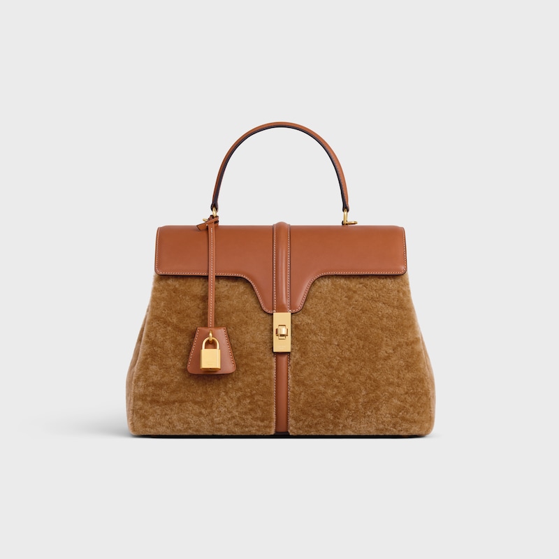 borsa classique 16 in shearling e pelle di vitello