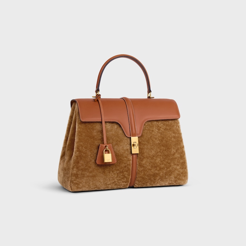 borsa classique 16 in shearling e pelle di vitello