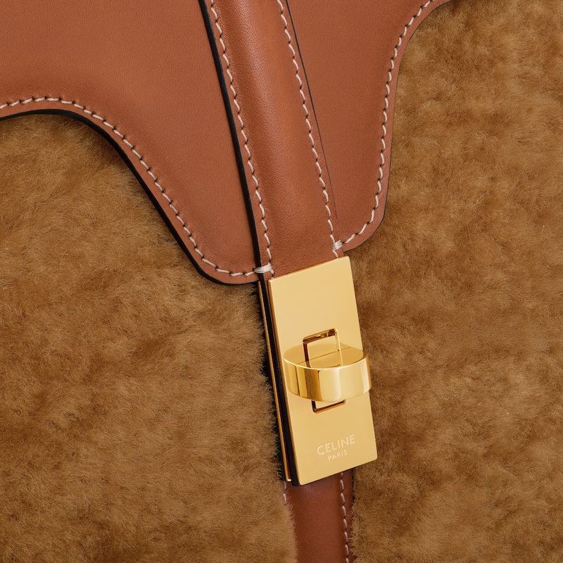 borsa classique 16 in shearling e pelle di vitello