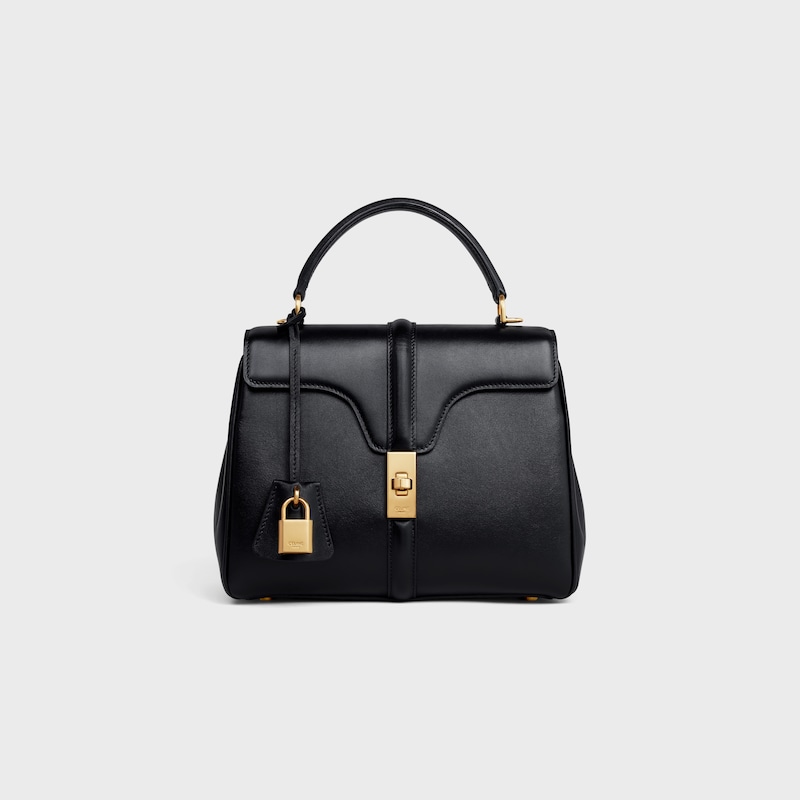 borsa piccola 16 in pelle di vitello satinata
