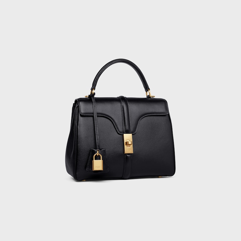 borsa piccola 16 in pelle di vitello satinata