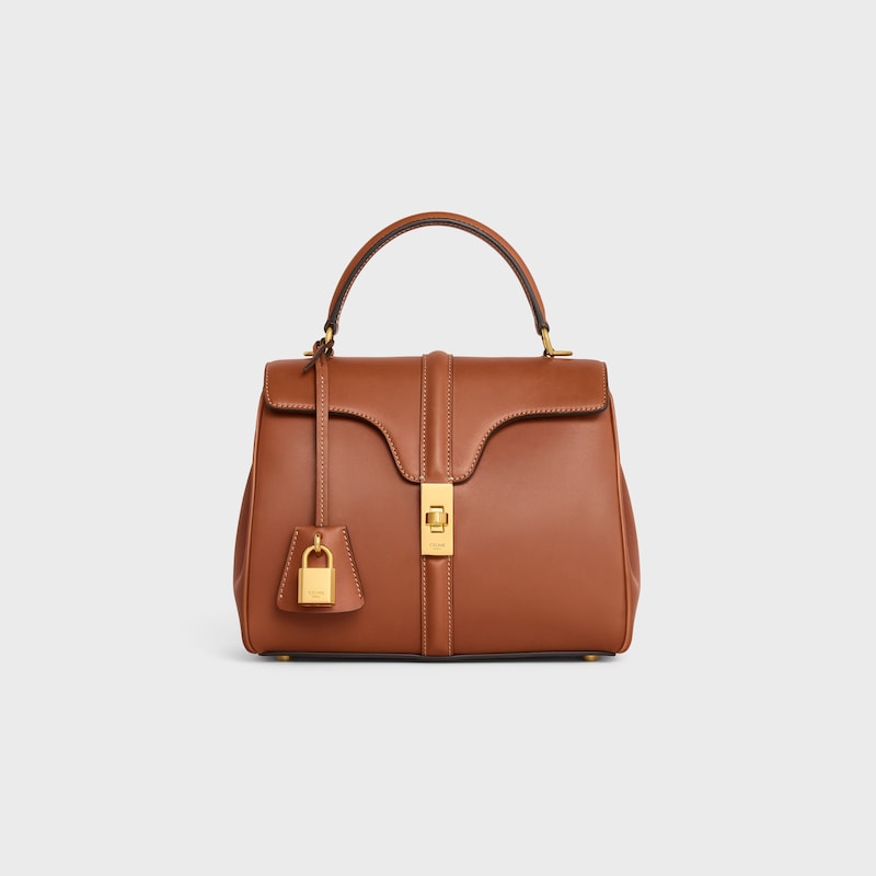 borsa piccola 16 in pelle di vitello naturale