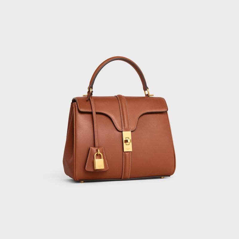 borsa piccola 16 in pelle di vitello naturale