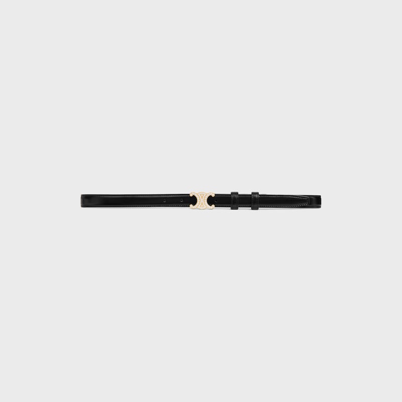 cintura piccola triomphe 18mm con strass in pelle taurillon