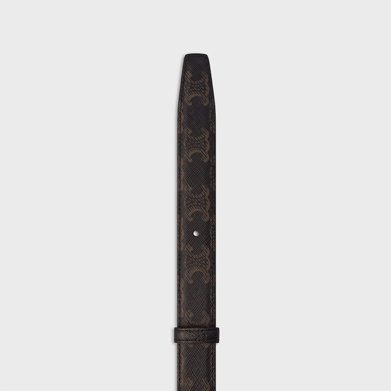 cinturino reversibile 25 mm in pelle di vitello naturale e tela triomphe