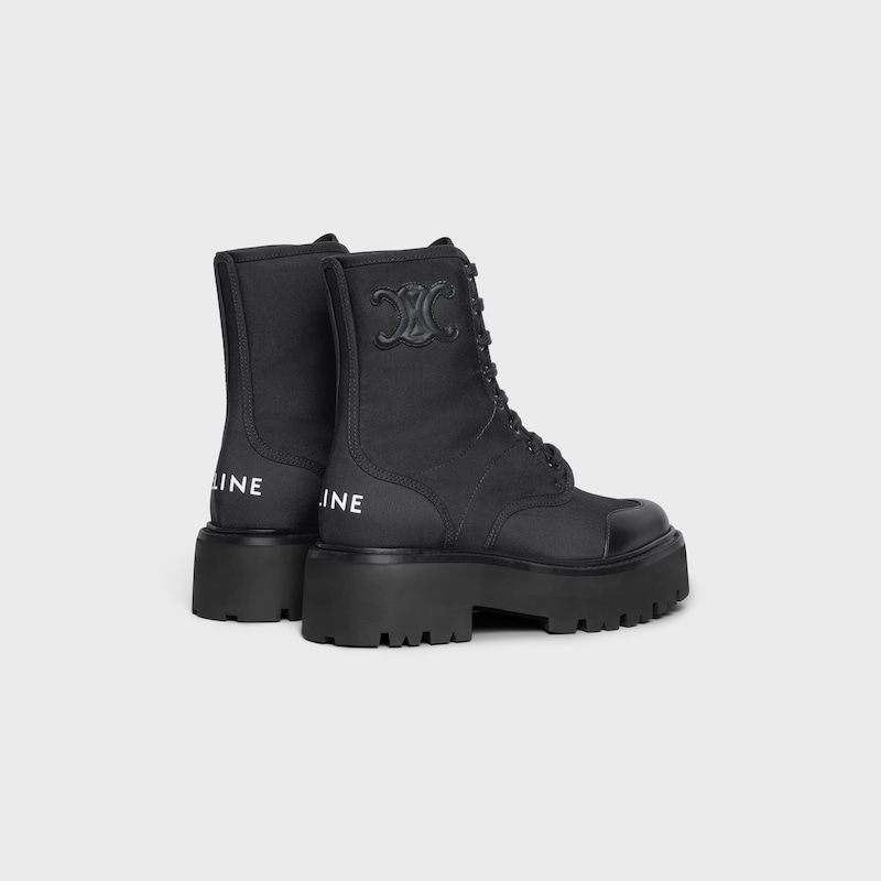 stivale celine bulky con allacciati in nylon e toro lucido