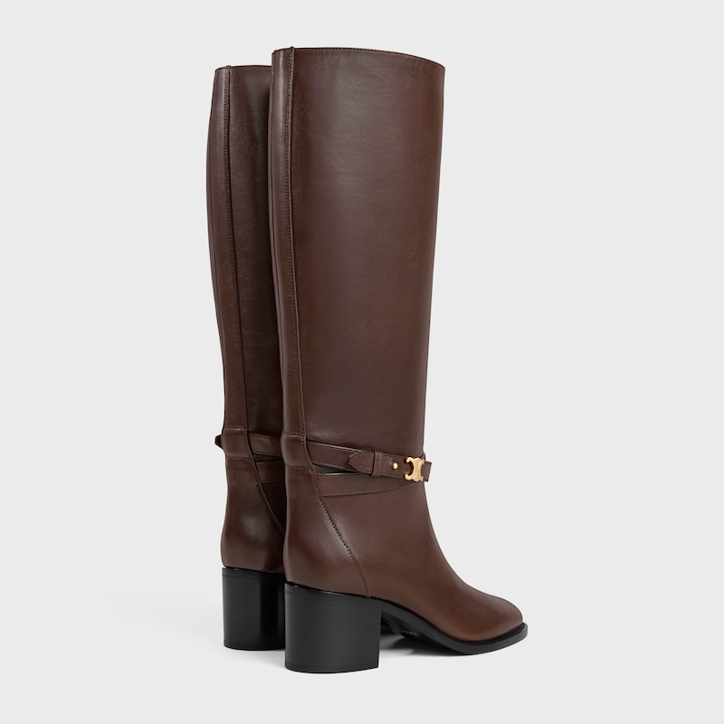 stivale alto celine garance triomphe con cinturino in pelle di vitello