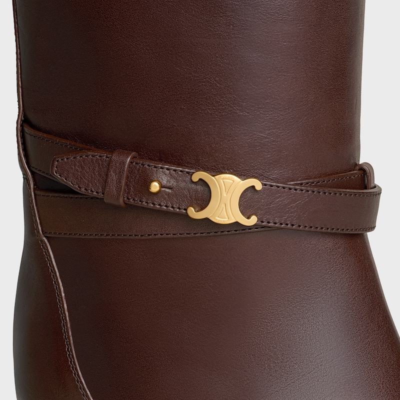 stivale alto celine garance triomphe con cinturino in pelle di vitello