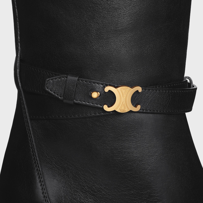 stivale alto celine garance triomphe con cinturino in pelle di vitello