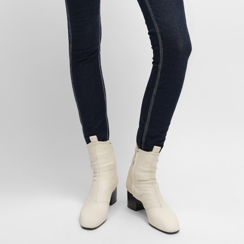 cheri - stivale con zip in pelle di agnello elasticizzata
