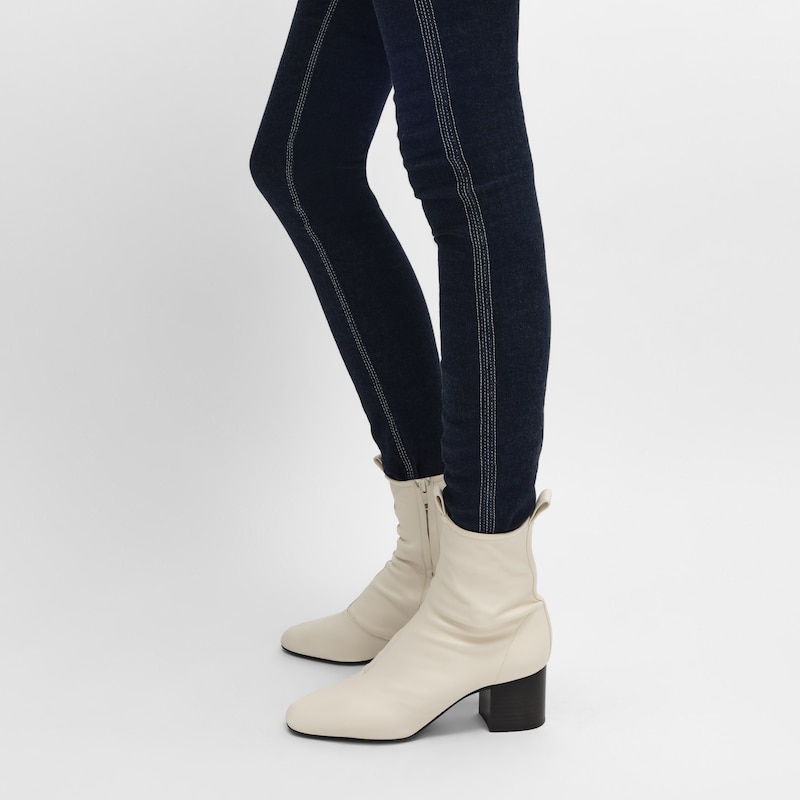 cheri - stivale con zip in pelle di agnello elasticizzata