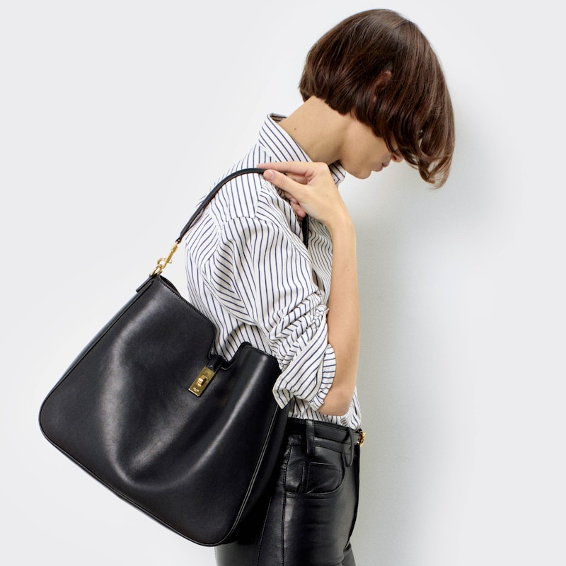 borsa morbida camille 16 media in pelle di vitello liscia