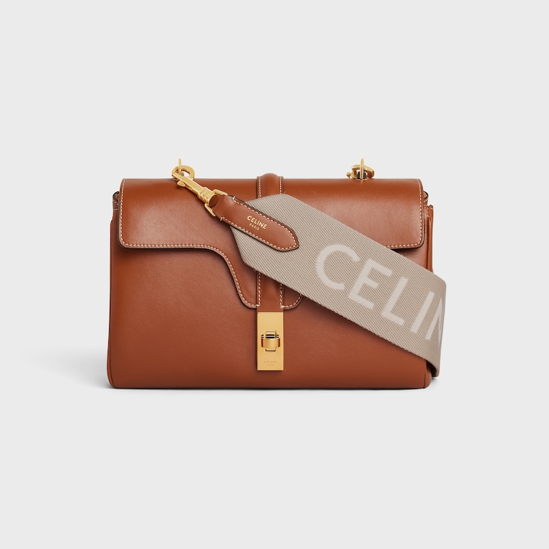 tracolla lunga in lana con jacquard celine