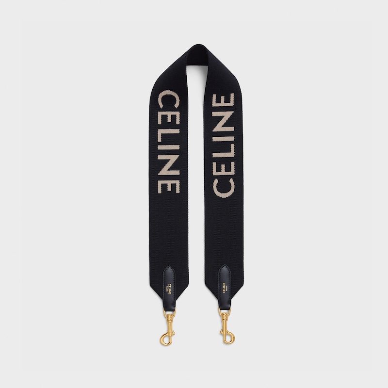 cinturino corto in lana con jacquard celine