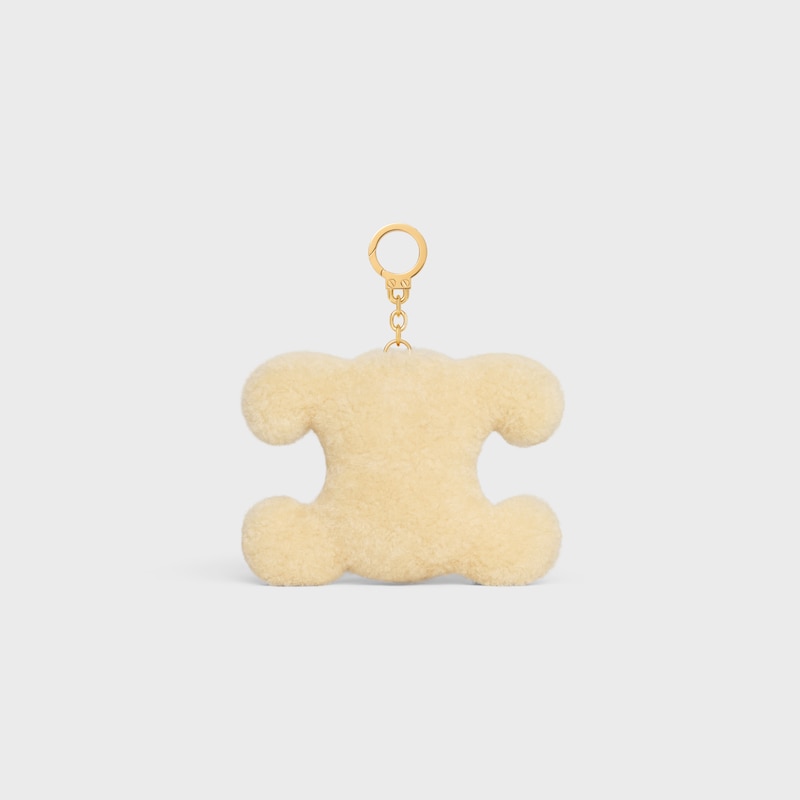 ciondolo triomphe pom-pom a forma di mela in shearling e pelle di vitello