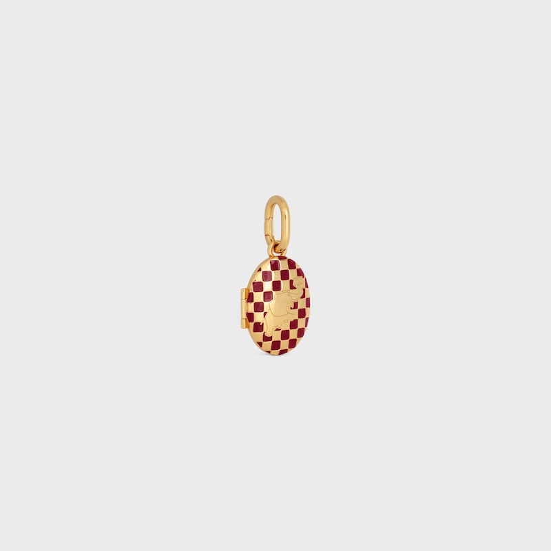 ciondolo celine charms elephant in ottone con finitura oro smalto e acciaio