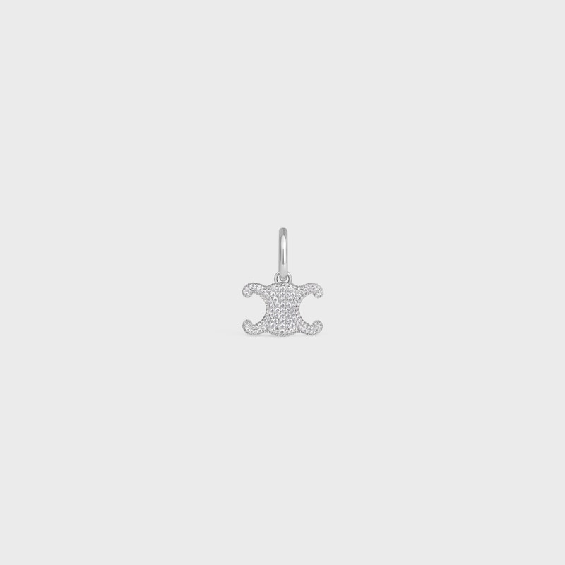 celine charms triomphe in strass e ottone con finitura rodio