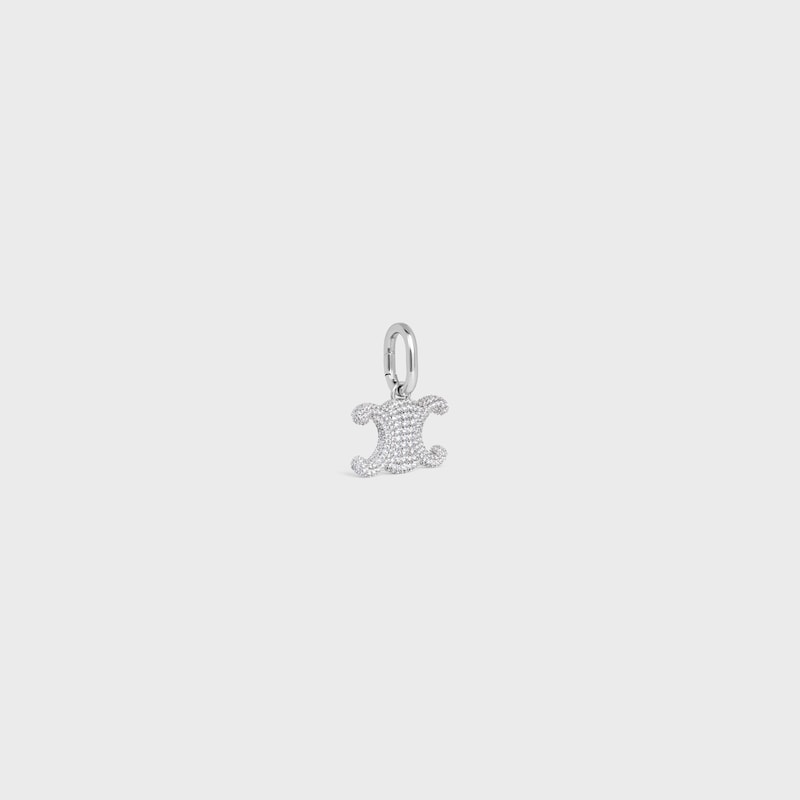 celine charms triomphe in strass e ottone con finitura rodio