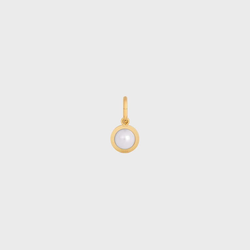 celine charms pearl in resina perlata e ottone con finitura oro