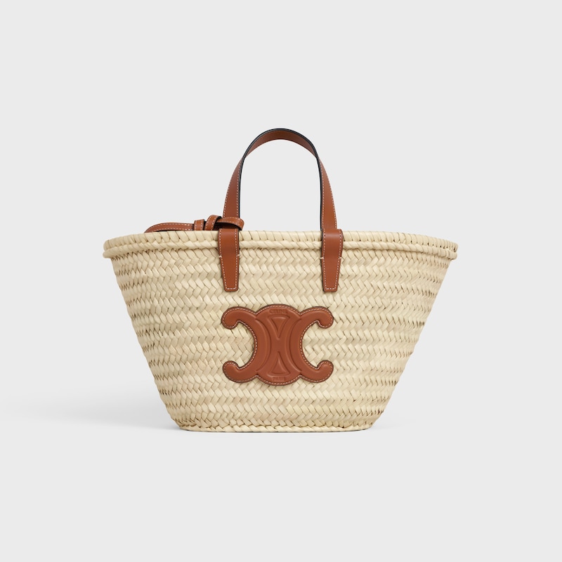 borsa classica celine per teen in foglie di palma e pelle di vitello