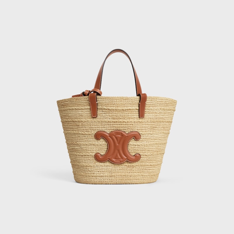 borsa a tracolla classica celine per adolescenti in raffia e pelle di vitello
