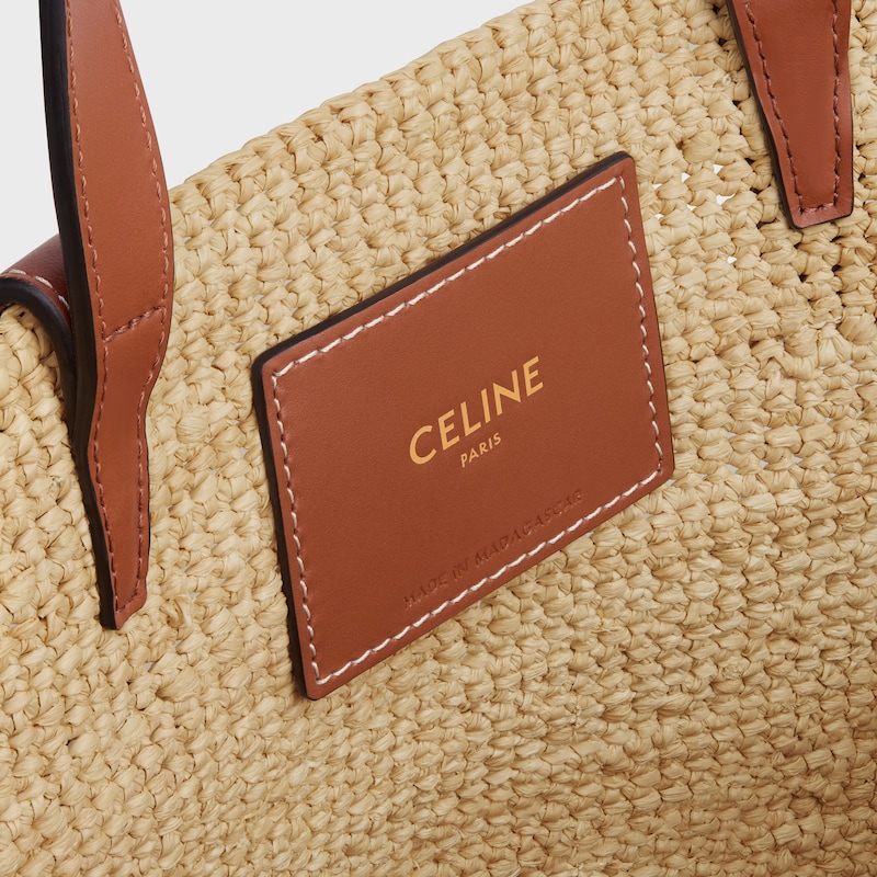 borsa a tracolla classica celine per adolescenti in raffia e pelle di vitello