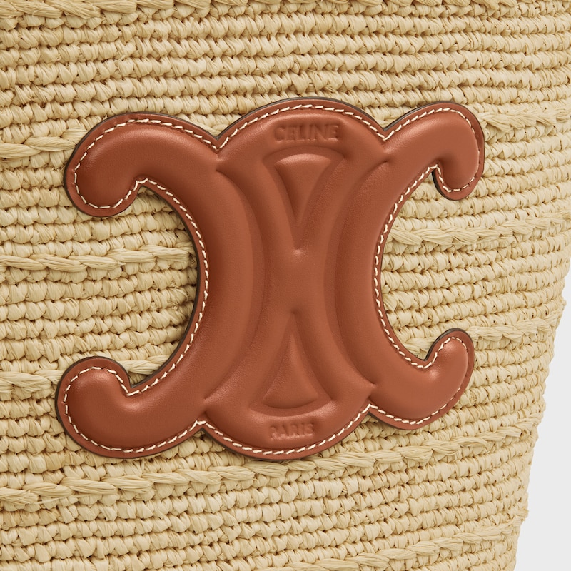 borsa a tracolla classica celine per adolescenti in raffia e pelle di vitello