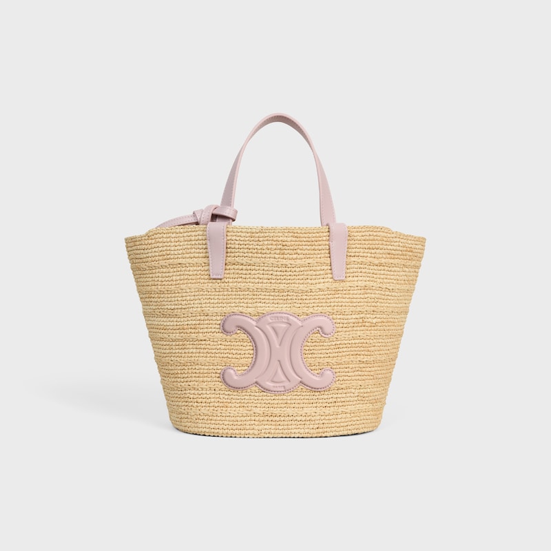 borsa a tracolla classica celine per adolescenti in raffia e pelle di vitello