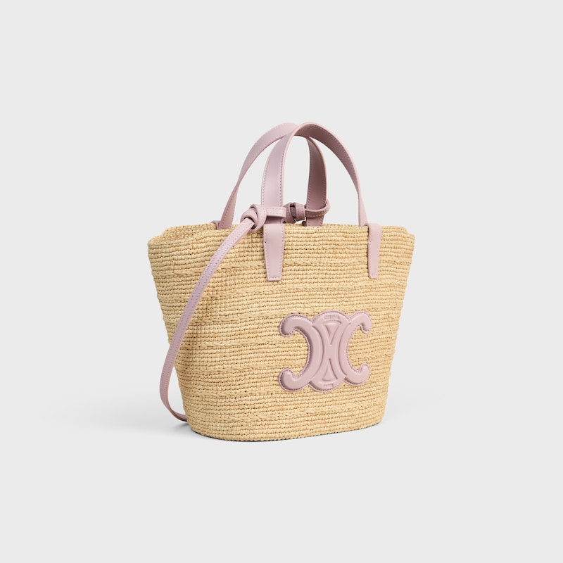 borsa a tracolla classica celine per adolescenti in raffia e pelle di vitello