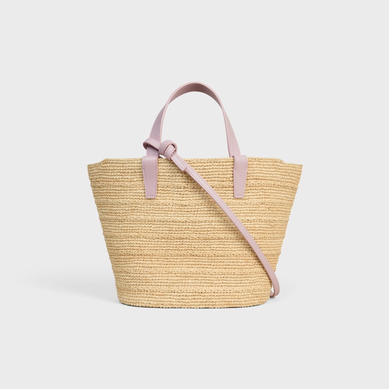 borsa a tracolla classica celine per adolescenti in raffia e pelle di vitello