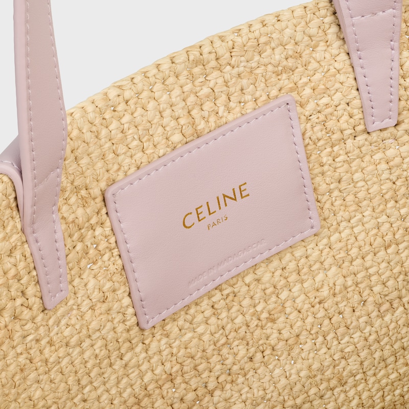 borsa a tracolla classica celine per adolescenti in raffia e pelle di vitello