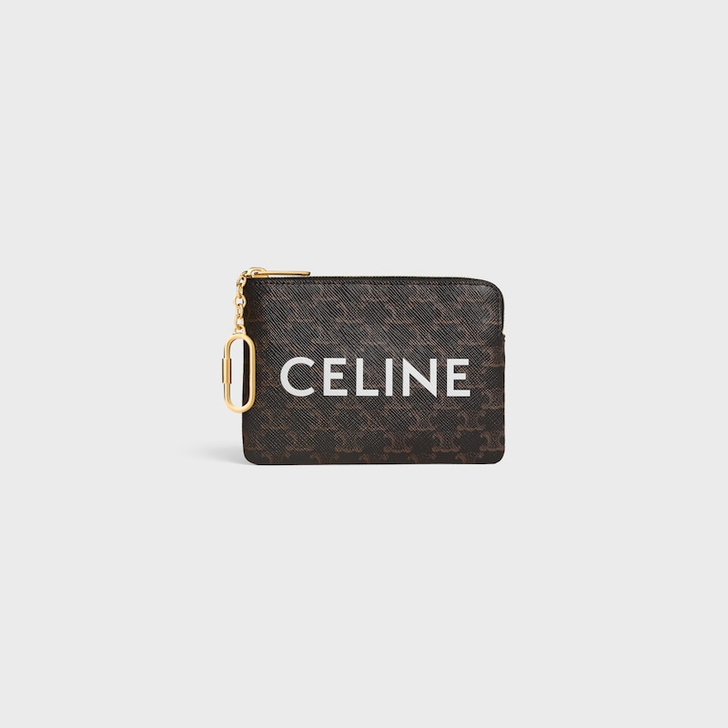 portamonete in tela triomphe con stampa celine