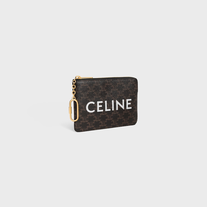 portamonete in tela triomphe con stampa celine