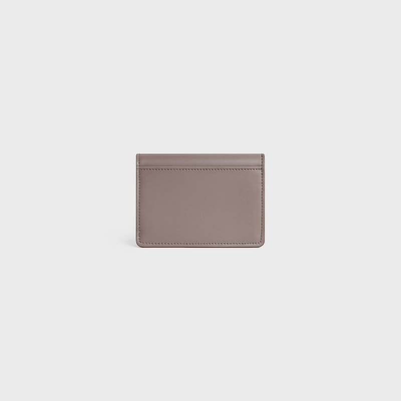 porta carte con patta triomphe in pelle di vitello lucida
