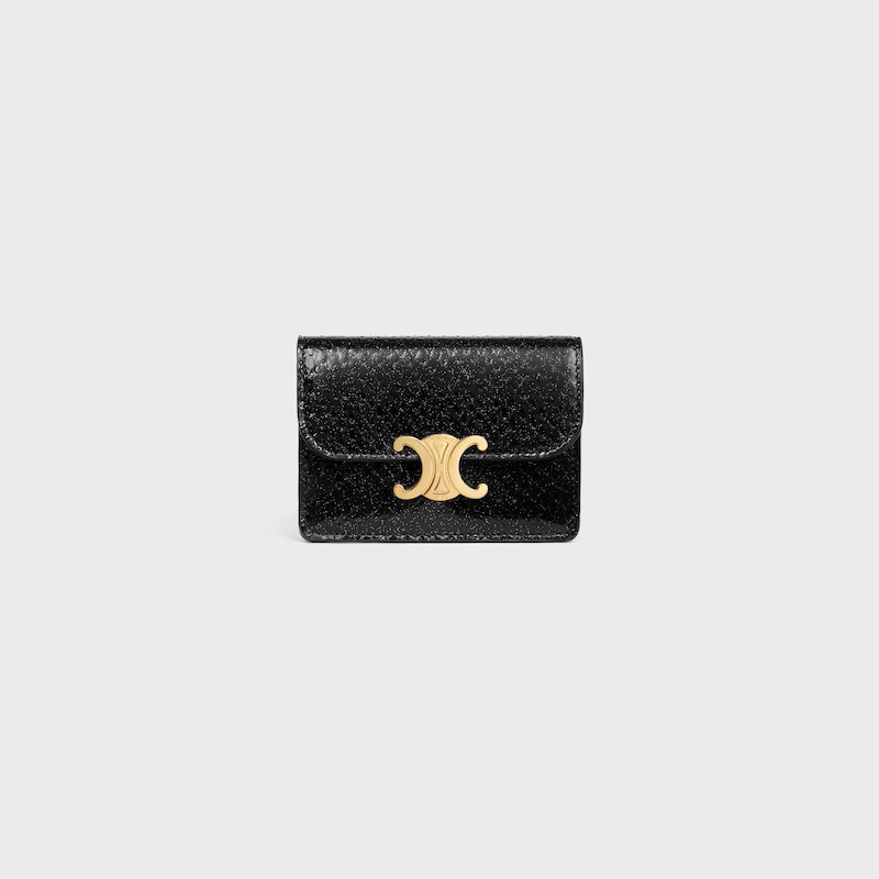 porta carte con patta triomphe in pitone