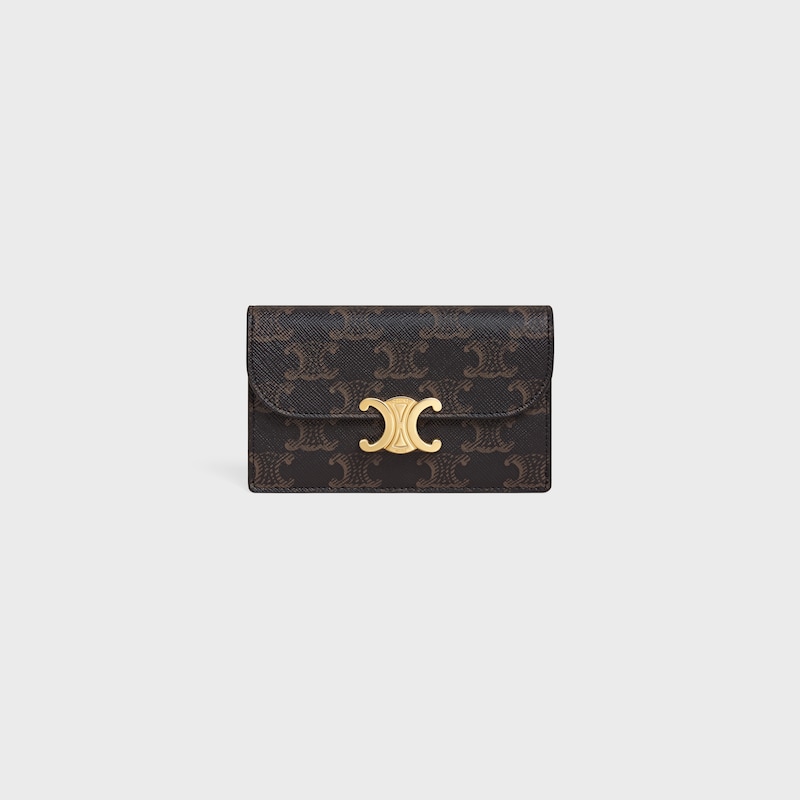 porta carte lungo con patta triomphe in tela triomphe