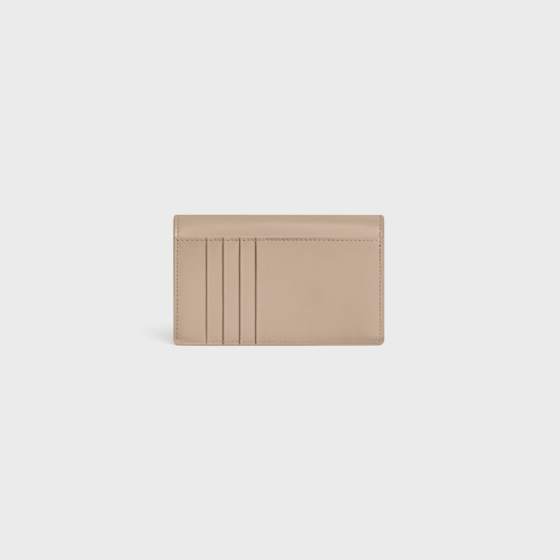 porta carte lungo con patta triomphe in pelle di vitello lucida