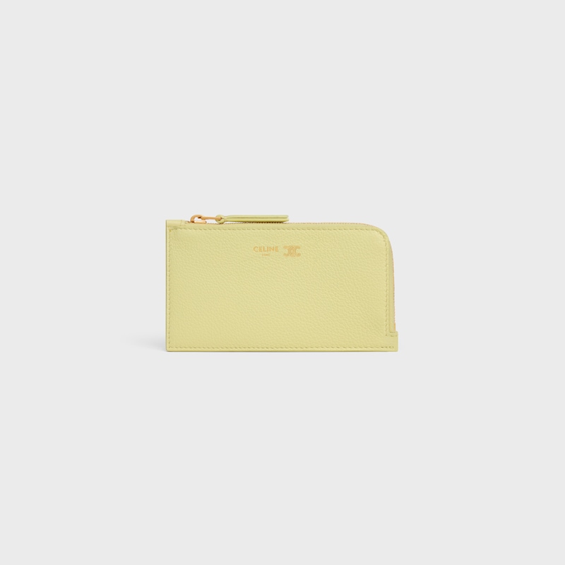 porta carte lungo con zip in morbida pelle di vitello granulata