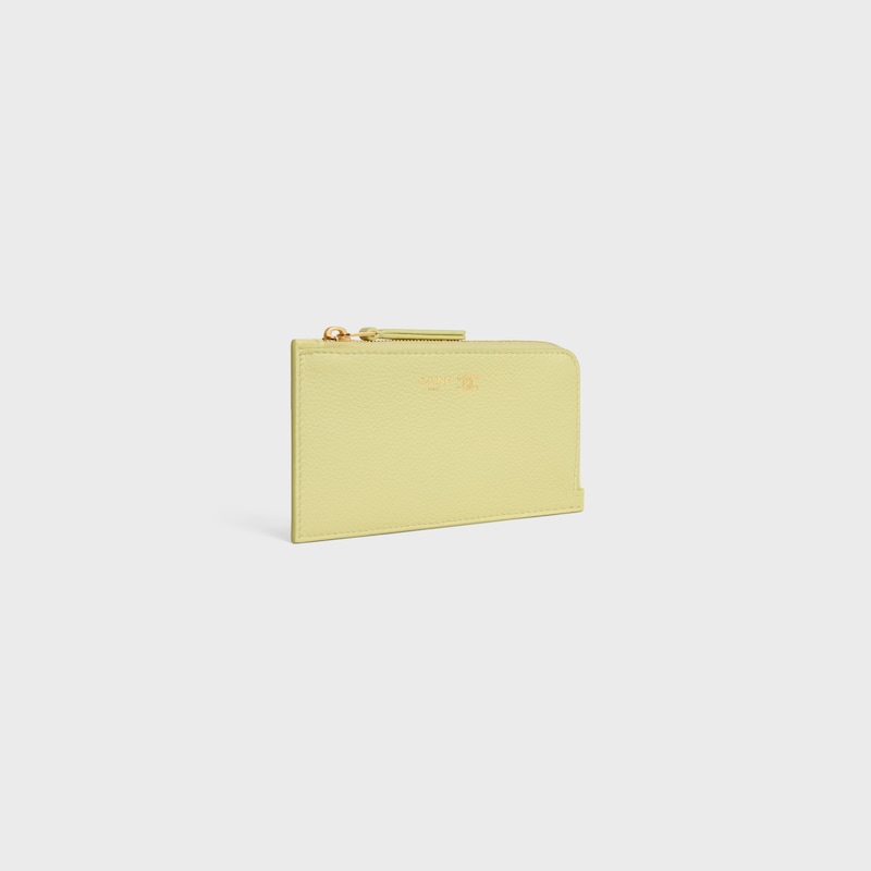 porta carte lungo con zip in morbida pelle di vitello granulata
