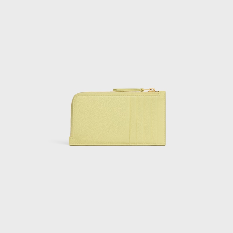 porta carte lungo con zip in morbida pelle di vitello granulata