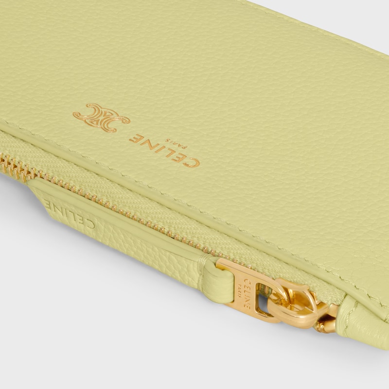 porta carte lungo con zip in morbida pelle di vitello granulata