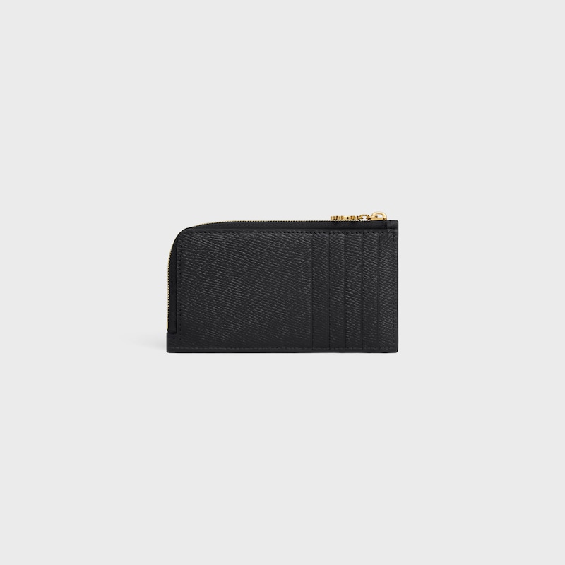 porta carte lungo con zip in pelle di vitello martellata