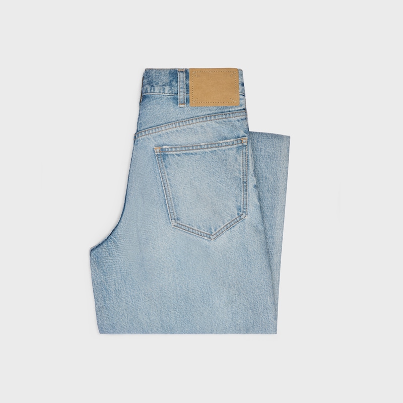 jeans da surf svasati in denim blu acciaio