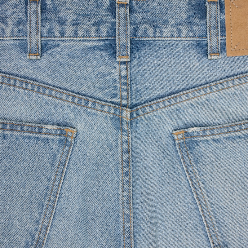 jeans da surf svasati in denim blu acciaio
