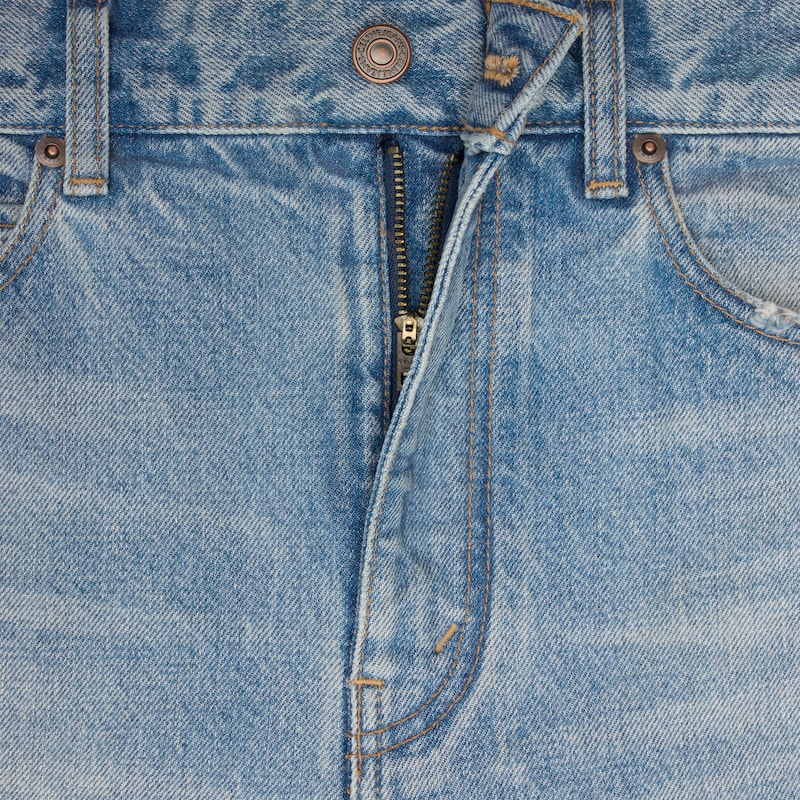 jeans da surf svasati in denim blu acciaio