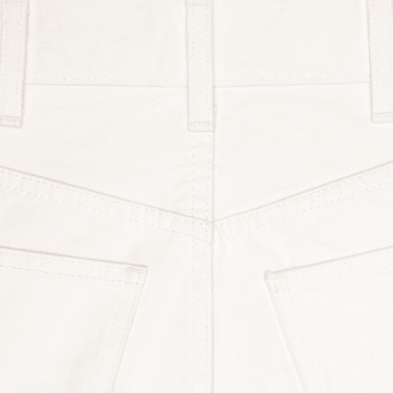 jeans da gattino in denim lavato bianco ottico