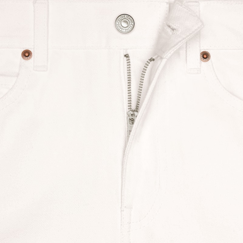 jeans da gattino in denim lavato bianco ottico