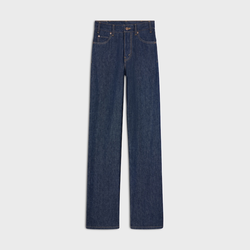 jeans da gattino in denim lavato grezzo